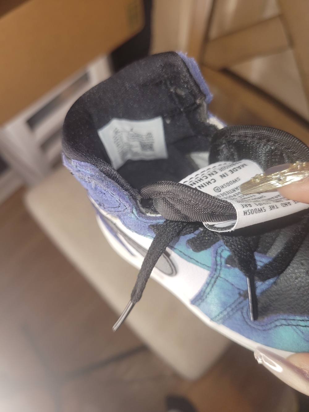 Nike Air Jordan 1 Retro High OG TD Tie Dye Size 6c - Picture 8 of 9